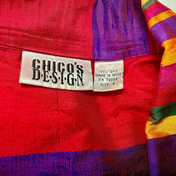 Chico's Multicolor Silk Jacket - Picture 5 of 8